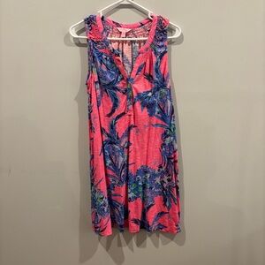 Lilly Pulitzer Pink Tropical Floral Sleeveless Dress
